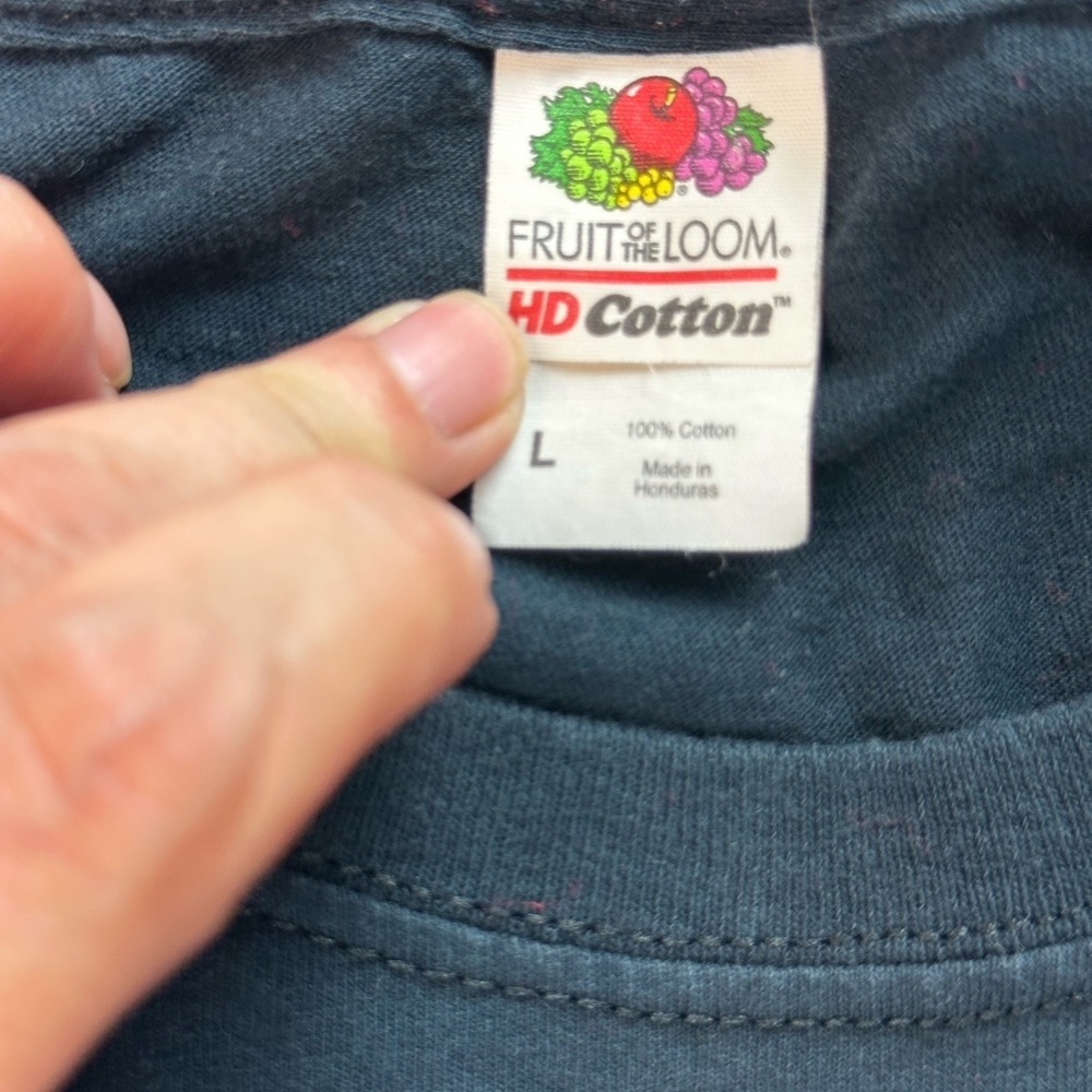 Fruit of the Loom Dark Gray HD Cotton T-Shirt - Picture 6 of 6